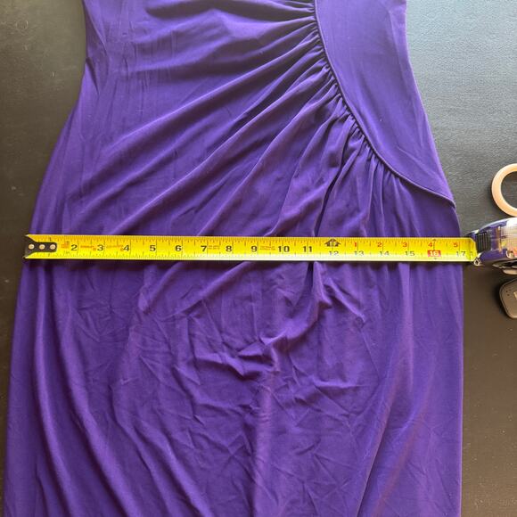 Calvin Klein Purple Ruched Asymmetrical Evening Gown – Size 6 - Picture 8 of 12